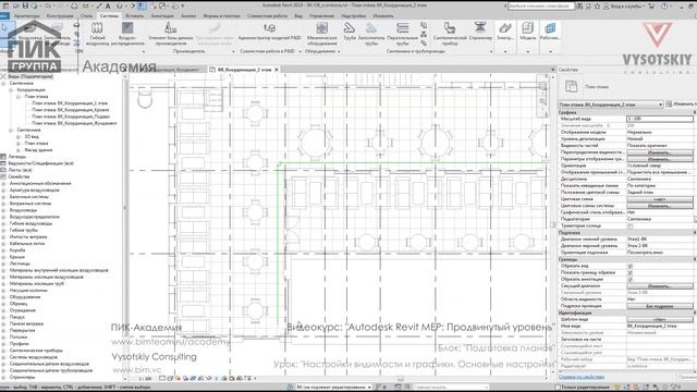 [Курс «Autodesk Revit MEP: Продвинутый уровень»] Настройки видимости и графики. Основные настройки