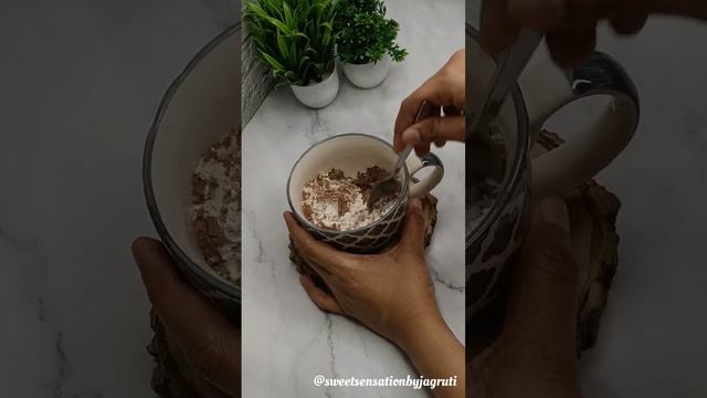 one minute microwave brownie mug cake recipe #shorts #shortsvideo