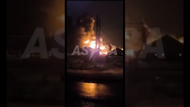 Прилёты свинячих БПЛА по нефтебазе в Энгельсе Саратовской области