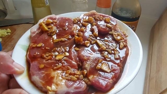 Marinated Pork collar steak#cookingvlogs
