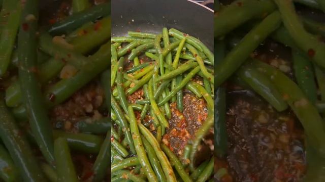 Add garlic to the green beans last! I  added bacon bits this time 😋 #shorts