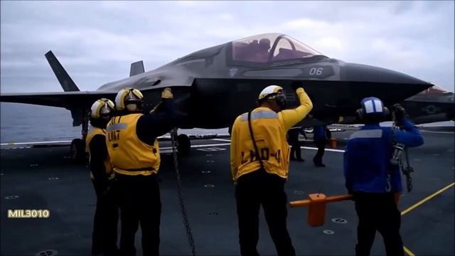 US Navy. F-35B Lightning IIs operate from amphibious assault ship USS Tripoli LHA-7.