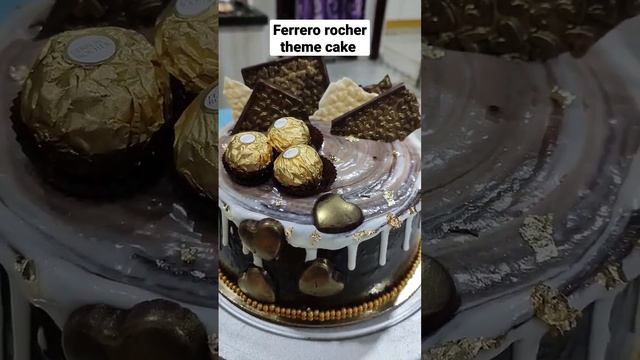 Ferrero rocher theme cake #shortsvideo #shorts #chocolatecake #cakedesigns #ferrerorochercake #cake