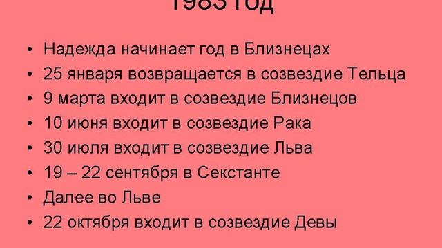 В каком созвездии у вас Надежда