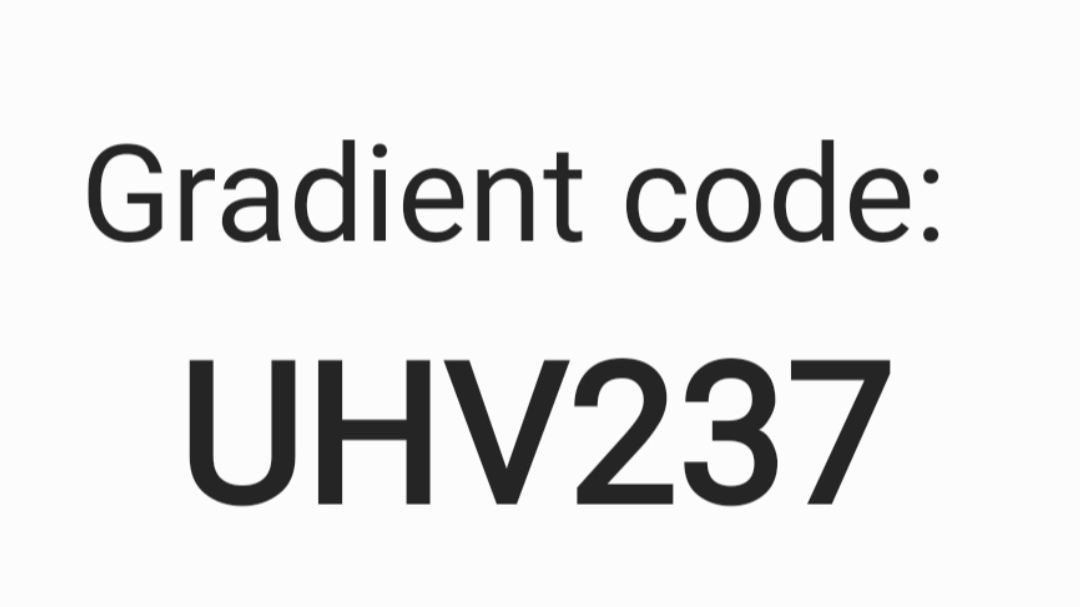 Gradient code: UHV237