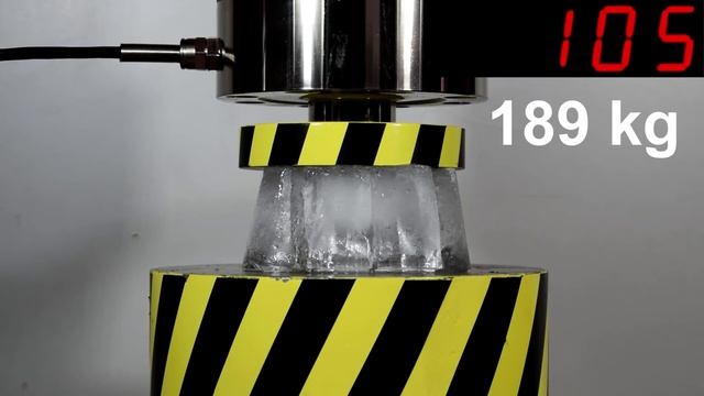 HYDRAULIC PRESS AGAINST ICE IN A CLOSED CONTAINER, THE MOST DURABLE ICE