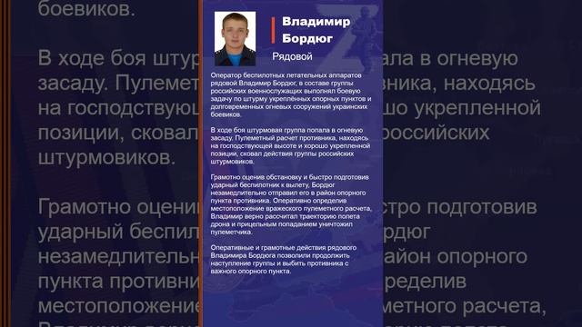 Владимир Бордюг Наградной лист Z