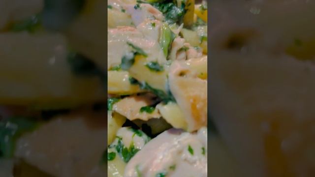 Very Satisfying PENNE PASTA W/CHICKEN #shorts #asmr #asmrsounds #satisfying #youtubeshorts #pasta