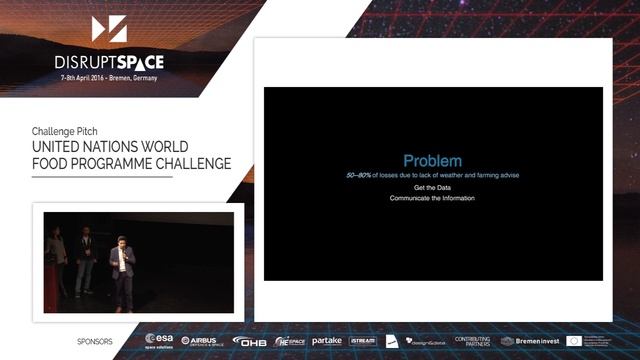 Challenge pitch - UN World Food Program - Disrupt Space Summit 2016