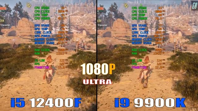 INTEL i5 12400F (2022)  vs INTEL i9 9900K (2018)  // PC GAMES BENCHMARK TEST // 1080P ||