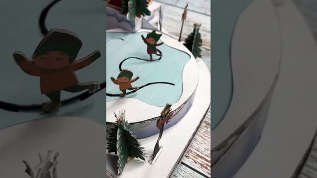 Поделка из бумаги и картона зимний каток ⛸️