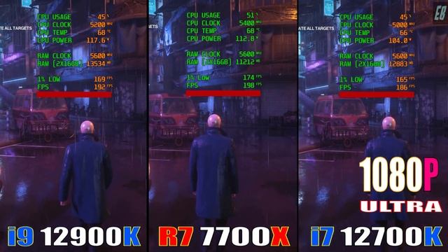 INTEL i7 12700K vs RYZEN 7 7700X vs INTEL i9 12900K // PC GAMES BENCHMARK TEST //