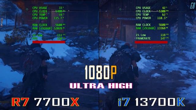 RYZEN 7 7700X vs INTEL i7 13700K // PC GAMES BENCHMARK TEST //
