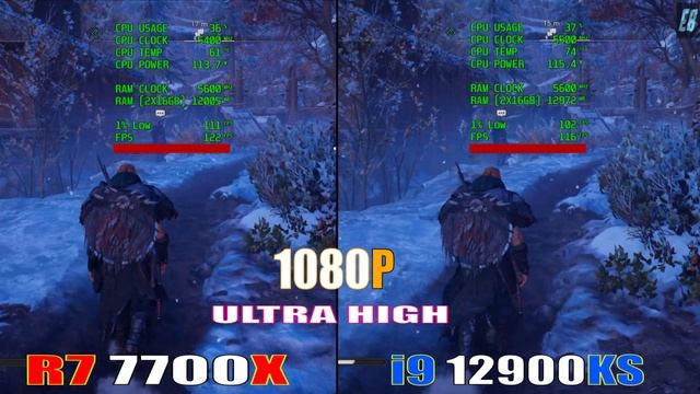 RYZEN 7 7700X vs INTEL i9 12900KS // PC GAMES BENCHMARK TEST // 1080P ||