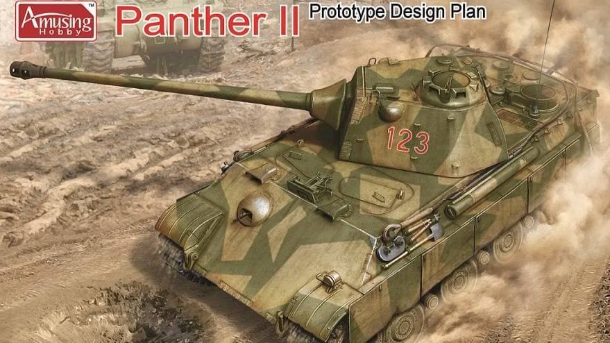 Распаковка Amusing Hobby 1 35 35A012 Panther II prototype design plan