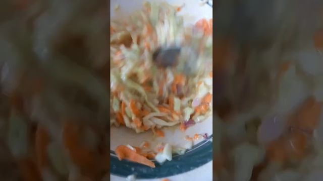 mixing carrots cabbage egg and dice onions #shorts #asmr #foryou #satisfying