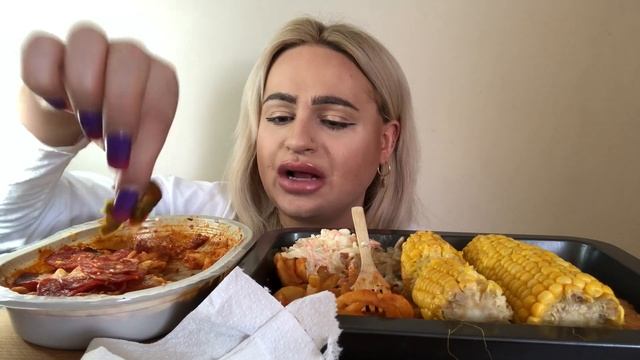 SPICY CHEESY PEPPERONI PASTA, MAC N CHEESE BITES + CORN MUKBANG 먹방