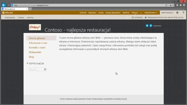 Tworzenie witryny publicznej SharePoint - Kurs SharePoint odcinek 8
