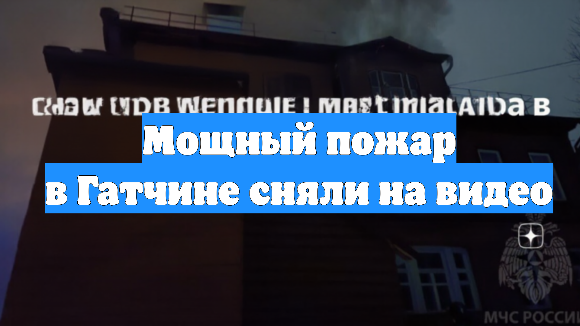 Мощный пожар в Гатчине сняли на видео