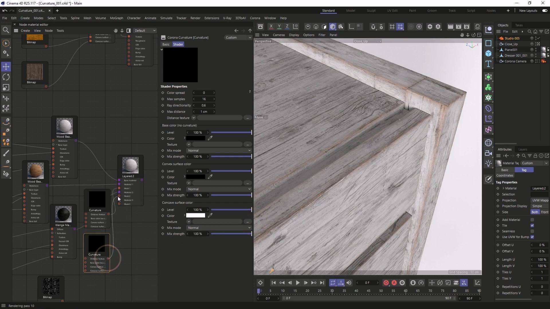 Карта кривизны короны с Chaos Corona для Cinema 4D