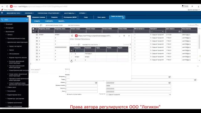 Циклическая Инвентаризация / Cyclic Inventory Infor WMS 11.0.3