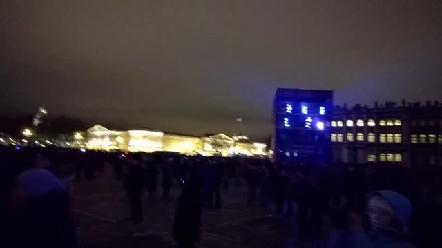 Лазерное Световое Шоу на дворцовой  в канун нового года Laser show, Saint-Petersburg,Russia