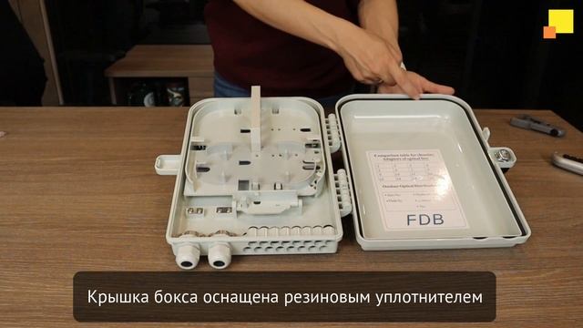 Настенный распределительный бокс на 16 волокон, наружной установки, IP65