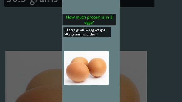 How much protein is in 3 eggs? #shorts