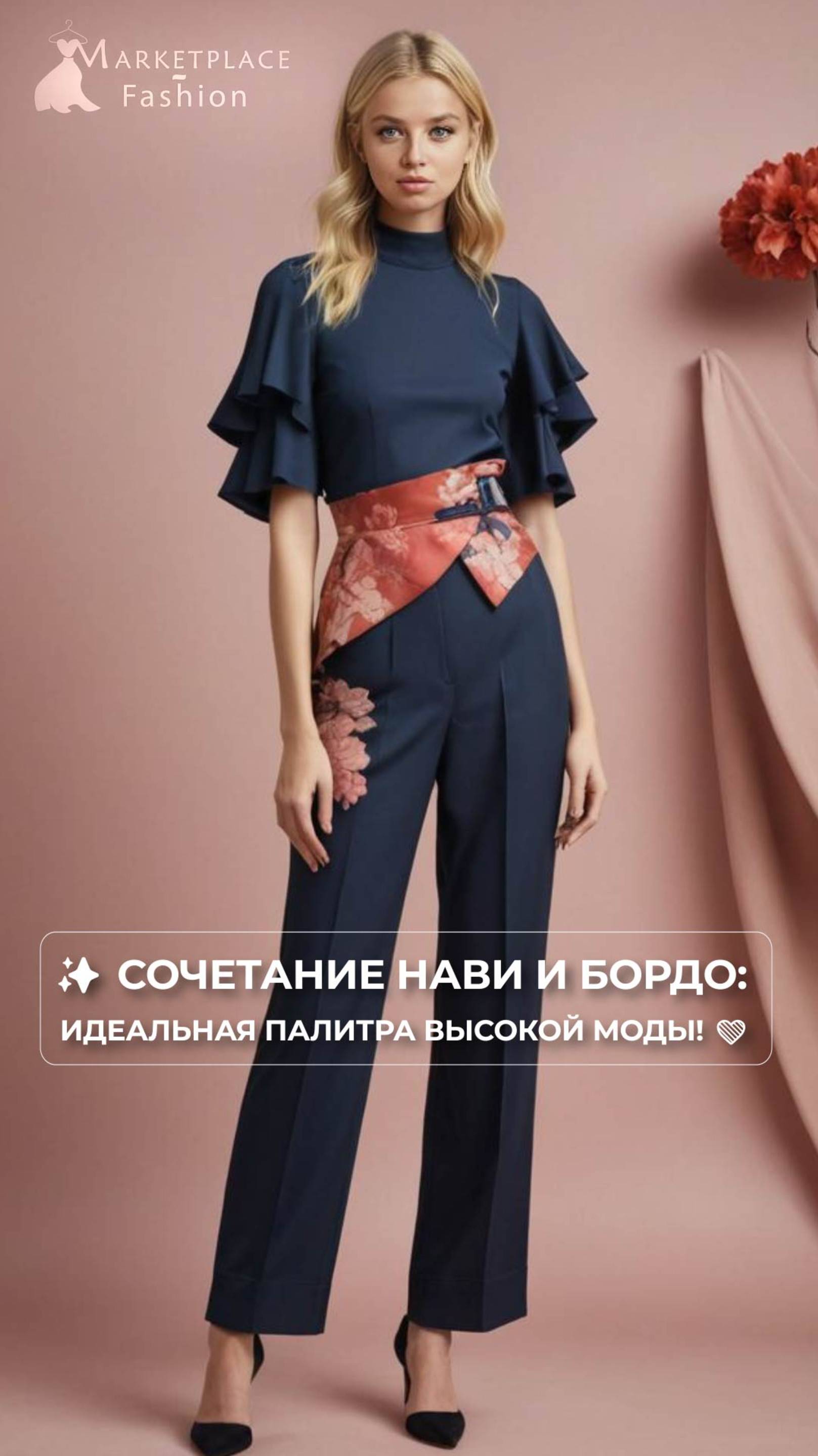 ✨ СОЧЕТАНИЕ НАВИ И БОРДО: ИДЕАЛЬНАЯ ПАЛИТРА ВЫСОКОЙ МОДЫ! 💙🌺 #fashion #стиль