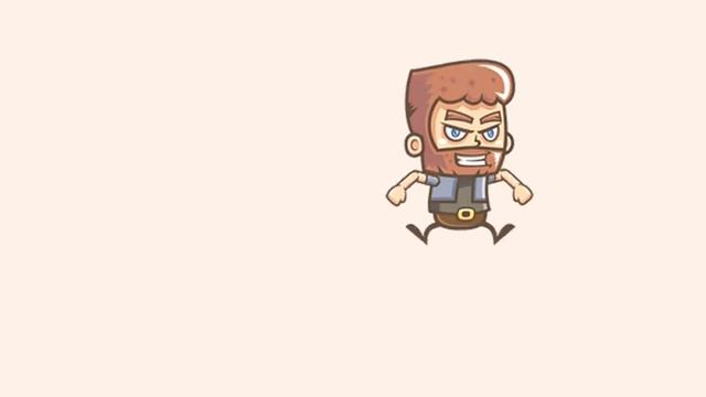 Vector Illustration - Beardy Man Game Character Sprite Sheets for Game Devs