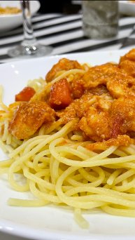 Спагетти с креветками