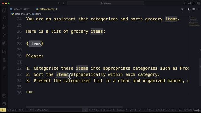 01. Hands-on Build a LLM App - Grocery List Categorizer
