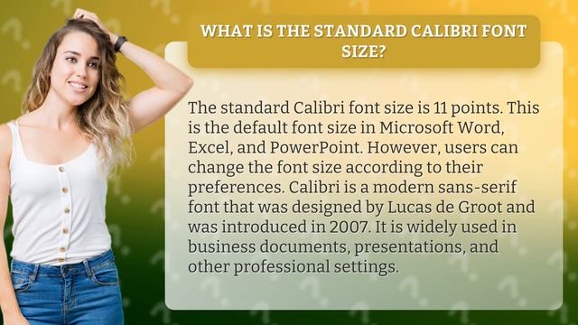 What is the standard Calibri font size?