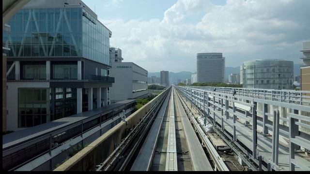 Kobe Port Liner from Kobe Airport to Sannomiya - Hyogo Japan [4K/Binaural]