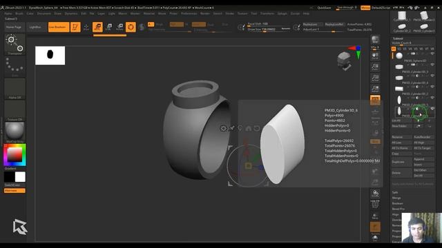 Making Ring with Live Boolean - ZBrush Tutorials Hindi CAD Jewelry design