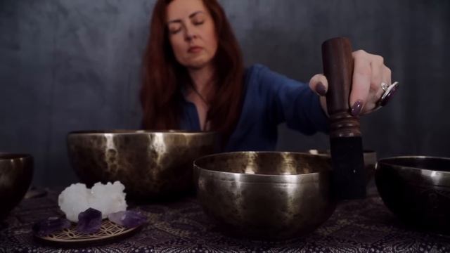 Soft Spoken Bowls Meditation for ANXIETY 💜 ASMR, Qi Sounds, Sleep Music