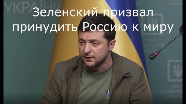 Зеленский призвал принудить Россию к миру