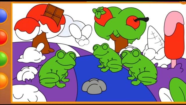 Mewarnai gambar binatang kodok dan temannya coloring book frog and friends