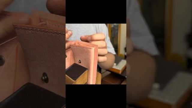 ミドルウォレット作ってみた　asmr レザークラフト  leathercraft