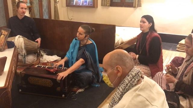 Gauri dd kirtan @Vrindavan@Prabhupada house@mantra@Hare Krishna