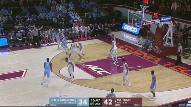 UNC Men's Basketball: Tar Heels Fall at Virginia Tech, 80-69