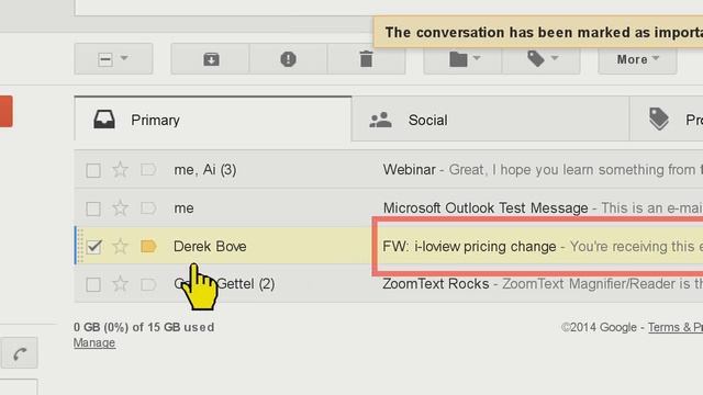 Webinar: Using ZoomText with Gmail Keyboard Accessibility Settings