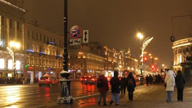 Новогодние вечера в Петербурге. Невский проспект