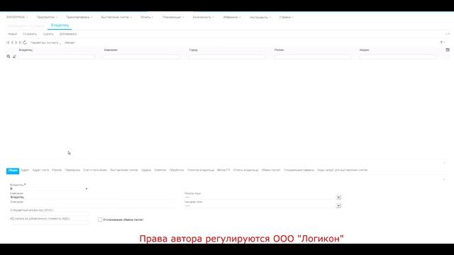 Создание Владельца и_или Контрагента _ Storer Creation Infor WMS 10.3