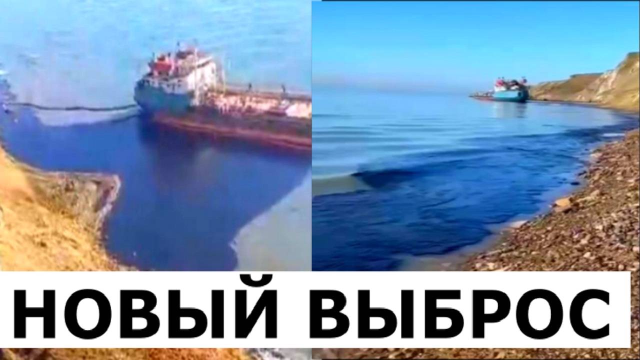 Новый выброс мазута на берегу Черного моря, Тамань, Анапа