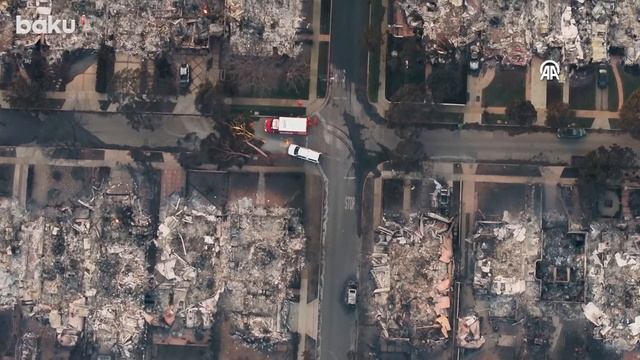 Кадры последствий пожара в Лос-Анджелесе