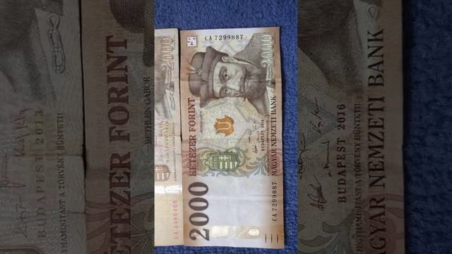 Comparison of the old and new 2,000 Forint banknote part 1