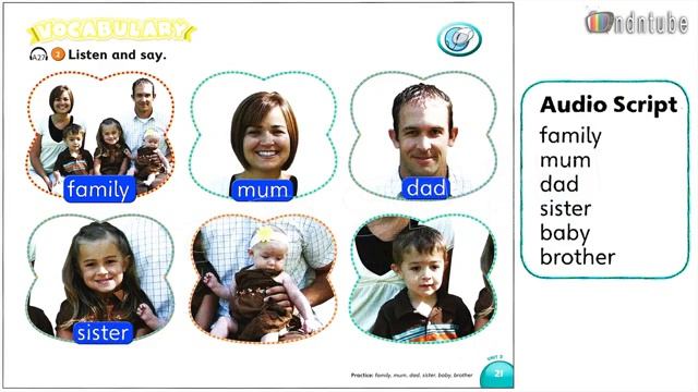 20 MY LITTLE ISLAND 1 UNIT 3 MY FAMILY VOCABULARY