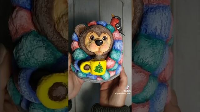 Мишка из ваты🐻 Мастер - класс у меня на канале#craftideas#игрушкаизваты#мишкаизваты#ватнаяигрушка