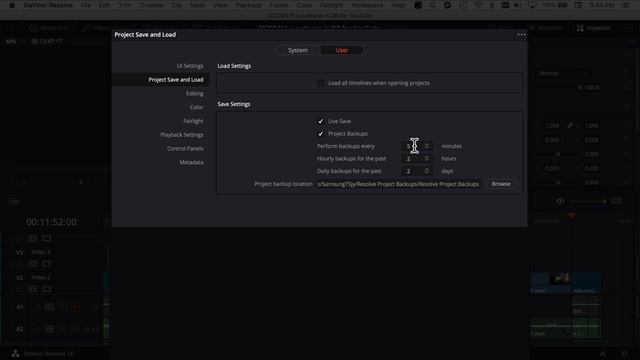 How to Load Project Backups in DaVinci Resolve   Restore Your Project
